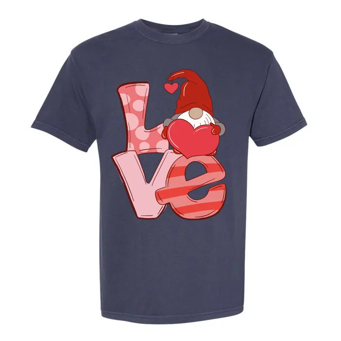 Love Gnome Valentines Day Cute Gift Garment-Dyed Heavyweight T-Shirt