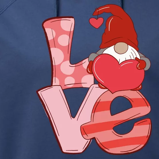 Love Gnome Valentines Day Cute Gift Performance Fleece Hoodie