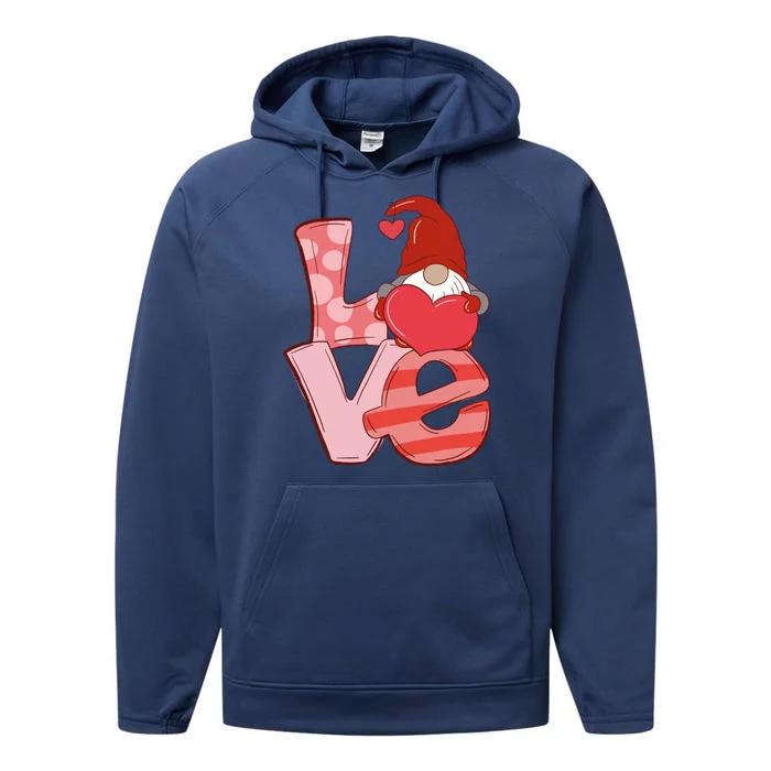 Love Gnome Valentines Day Cute Gift Performance Fleece Hoodie