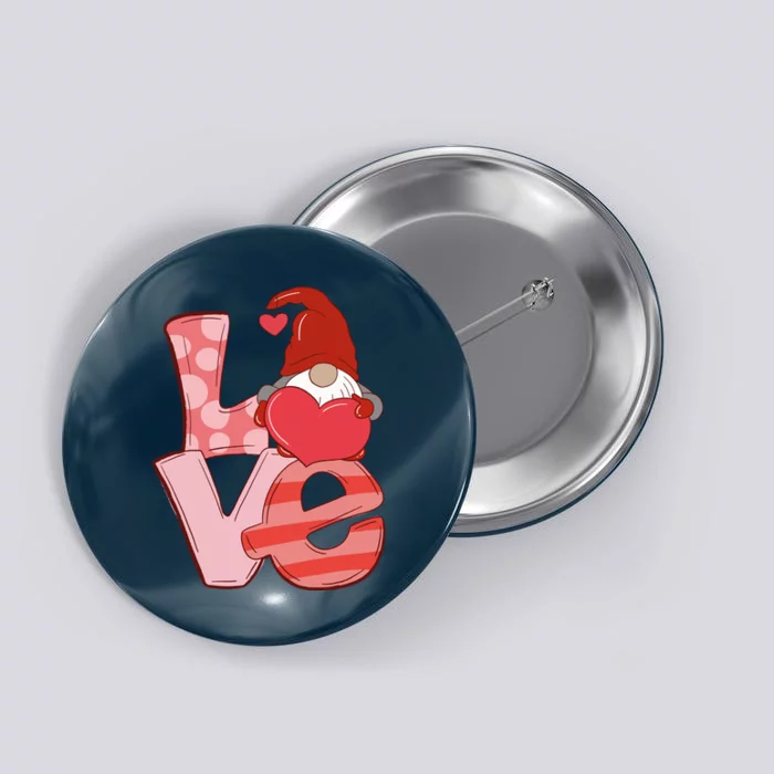 Love Gnome Valentines Day Cute Gift Button