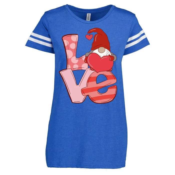 Love Gnome Valentines Day Cute Gift Enza Ladies Jersey Football T-Shirt