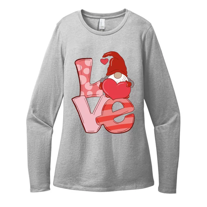 Love Gnome Valentines Day Cute Gift Womens CVC Long Sleeve Shirt