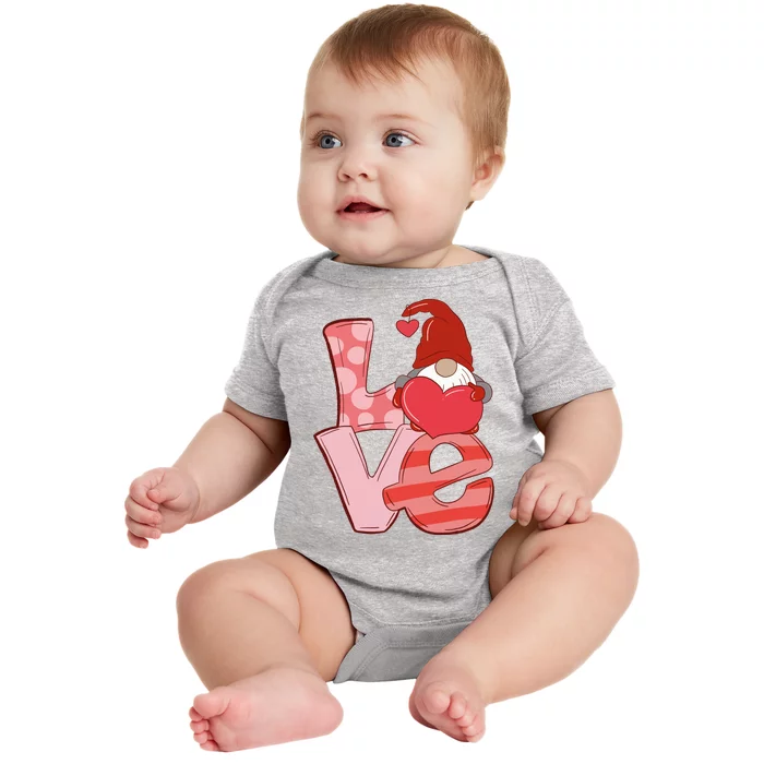 Love Gnome Valentines Day Cute Gift Baby Bodysuit