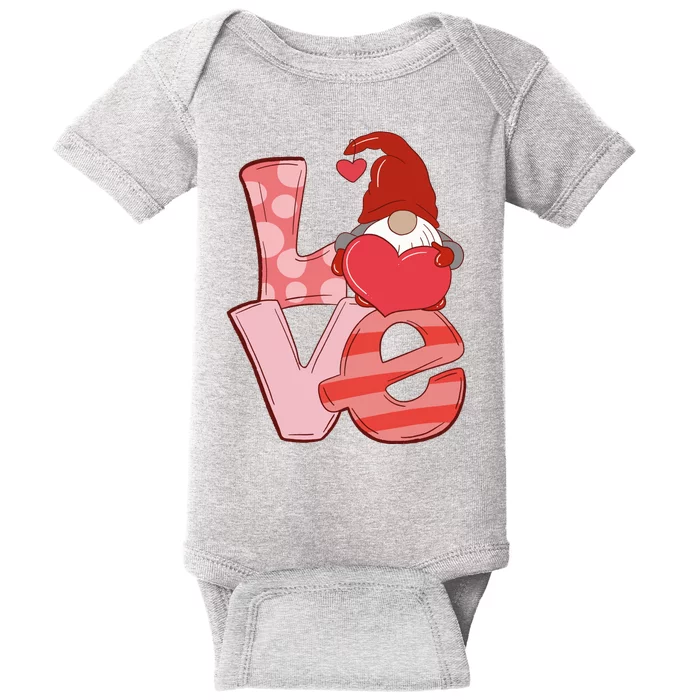 Love Gnome Valentines Day Cute Gift Baby Bodysuit