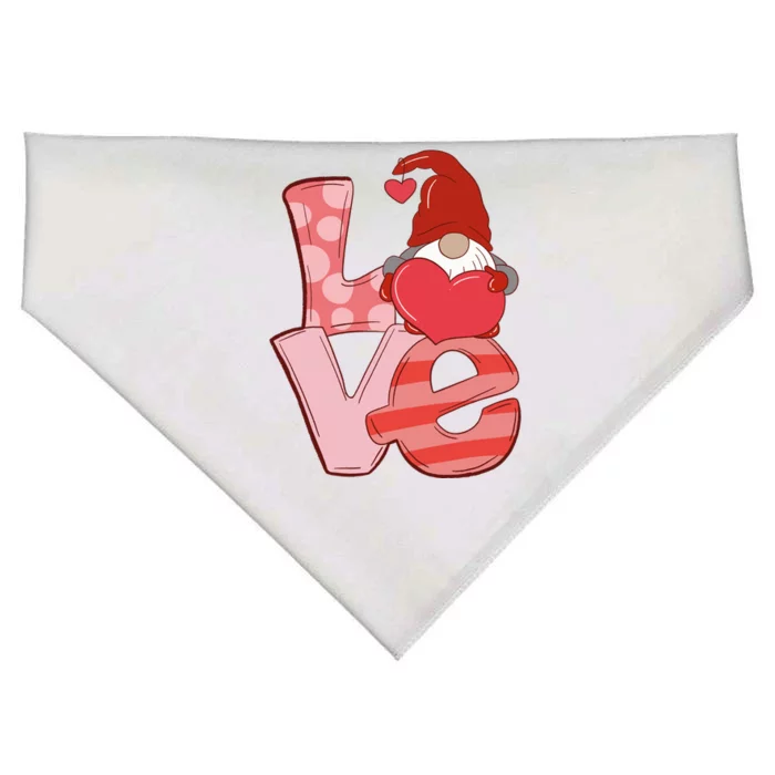 Love Gnome Valentines Day Cute Gift USA-Made Doggie Bandana