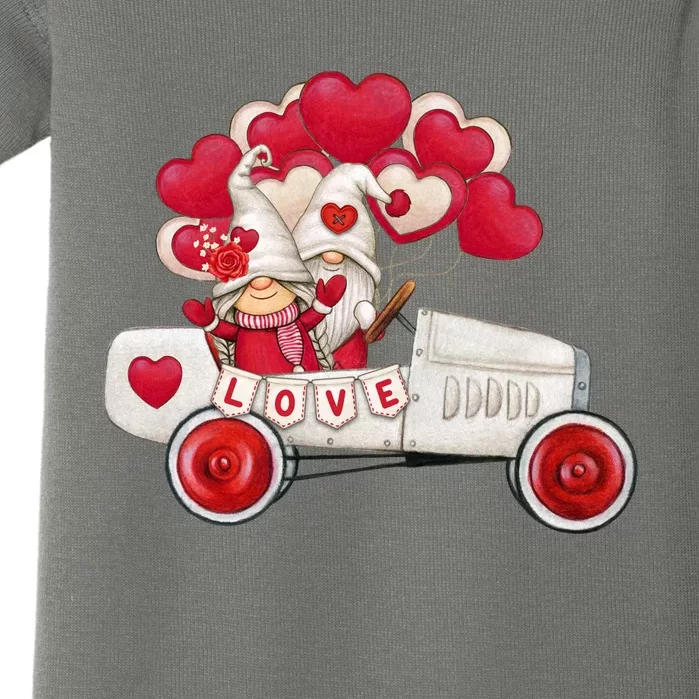 Love Gnome Valentines Day Heart Baby Bodysuit