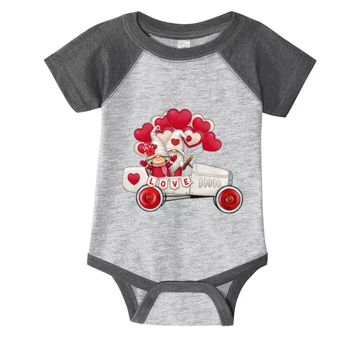 Love Gnome Valentines Day Heart Infant Baby Jersey Bodysuit