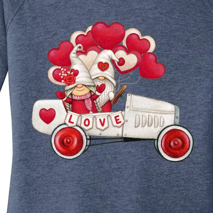 Love Gnome Valentines Day Heart Women's Perfect Tri Tunic Long Sleeve Shirt