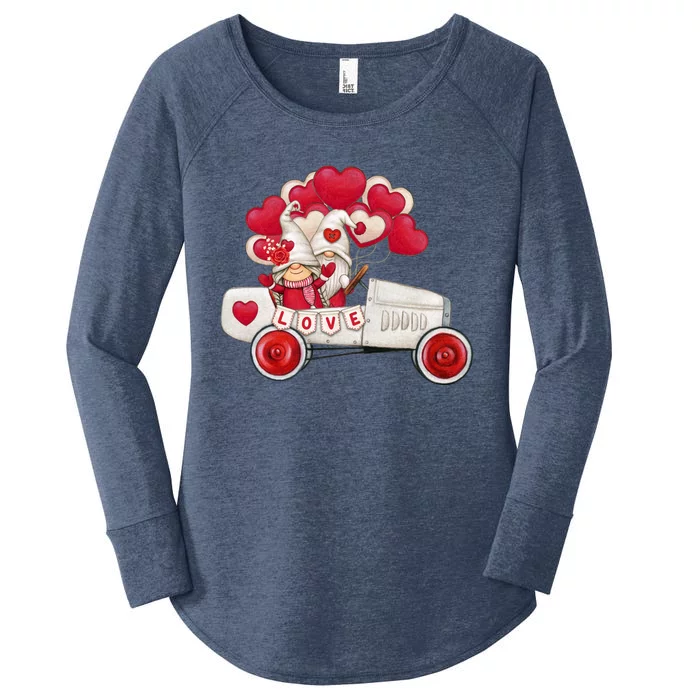 Love Gnome Valentines Day Heart Women's Perfect Tri Tunic Long Sleeve Shirt