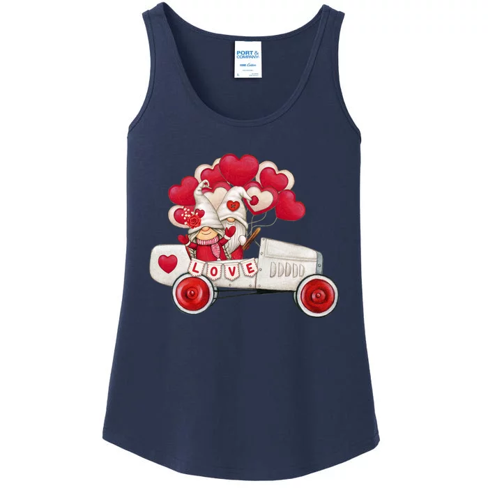 Love Gnome Valentines Day Heart Ladies Essential Tank