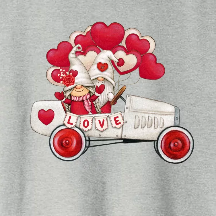 Love Gnome Valentines Day Heart Women's Crop Top Tee