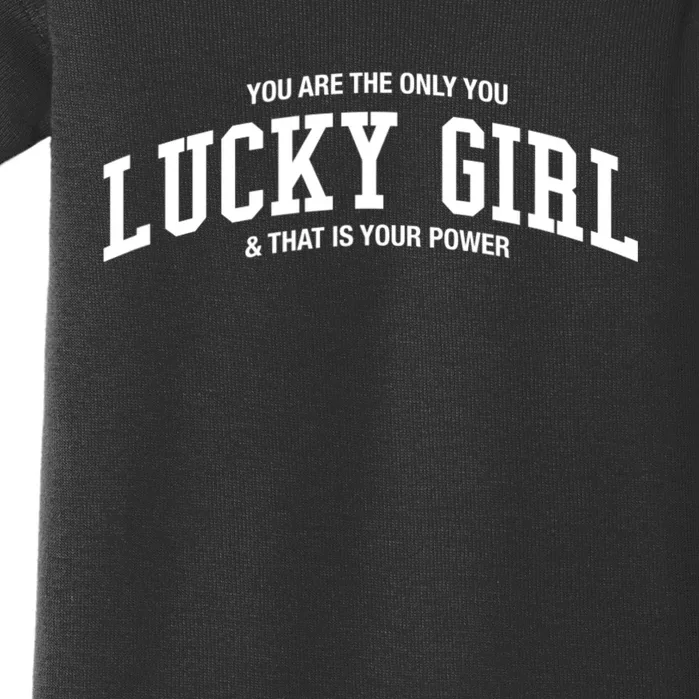 Lucky Girl Varsity Graphic Baby Bodysuit