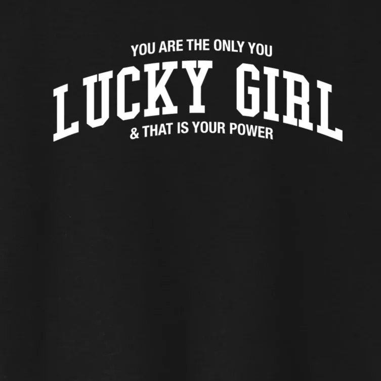 Lucky Girl Varsity Graphic Women's Crop Top Tee