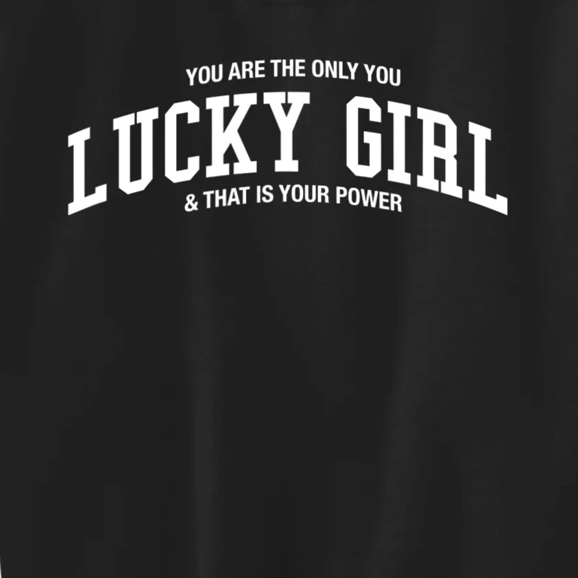 Lucky Girl Varsity Graphic Kids Sweatshirt