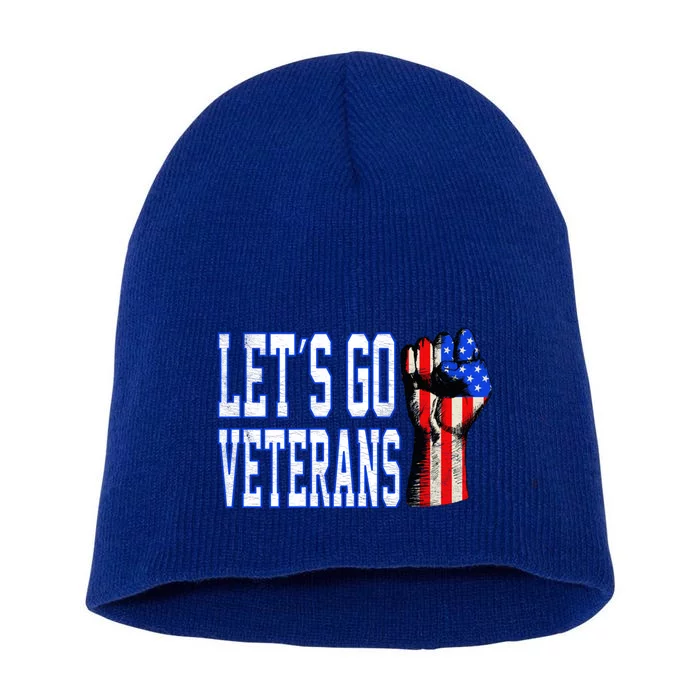 Let´s Go Veterans America Patriotic Veterans Day Meaningful Gift Short Acrylic Beanie