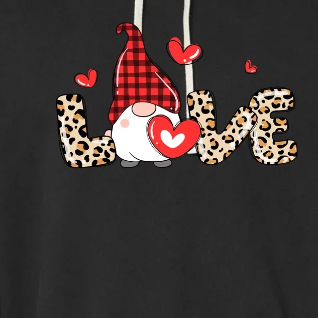 Love Gnome Valentine Heart Garment-Dyed Fleece Hoodie