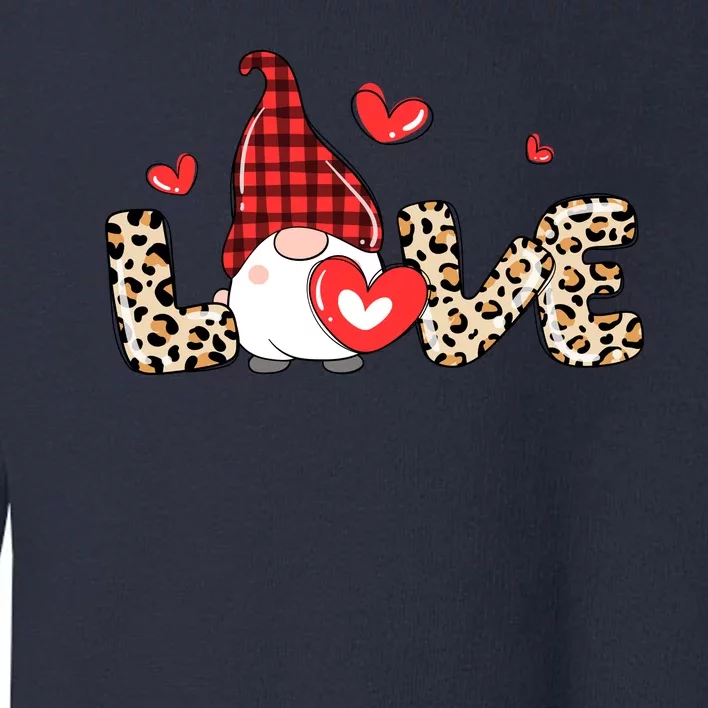 Love Gnome Valentine Heart Toddler Sweatshirt