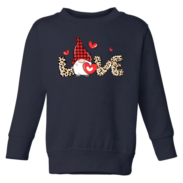 Love Gnome Valentine Heart Toddler Sweatshirt