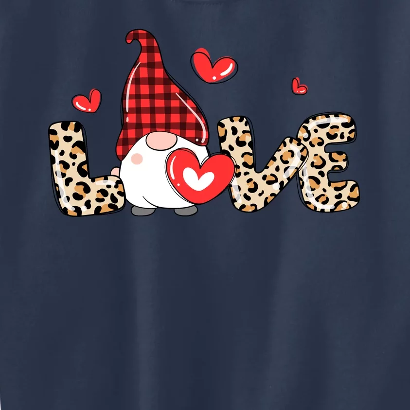 Love Gnome Valentine Heart Kids Sweatshirt