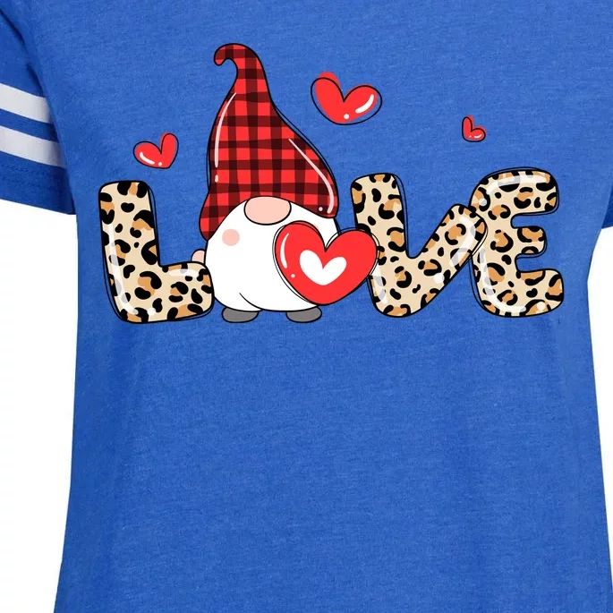 Love Gnome Valentine Heart Enza Ladies Jersey Football T-Shirt