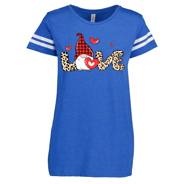 Love Gnome Valentine Heart Enza Ladies Jersey Football T-Shirt