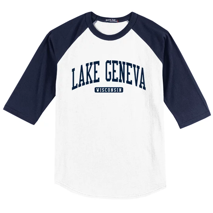 Lake Geneva Wisconsin Wi College University Style Baseball Sleeve Shirt