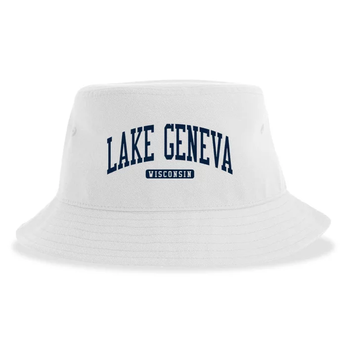 Lake Geneva Wisconsin Wi College University Style Sustainable Bucket Hat