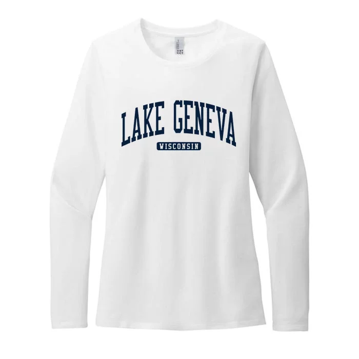 Lake Geneva Wisconsin Wi College University Style Womens CVC Long Sleeve Shirt