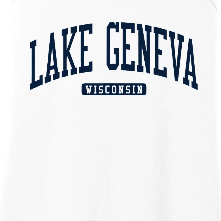 Lake Geneva Wisconsin Wi College University Style Ladies Essential Tank