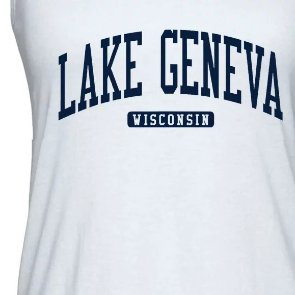 Lake Geneva Wisconsin Wi College University Style Ladies Essential Flowy Tank