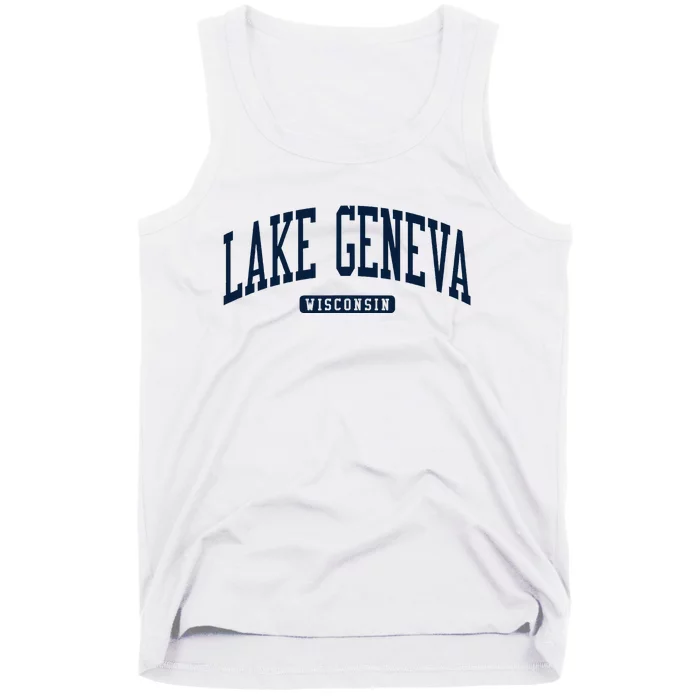 Lake Geneva Wisconsin Wi College University Style Tank Top