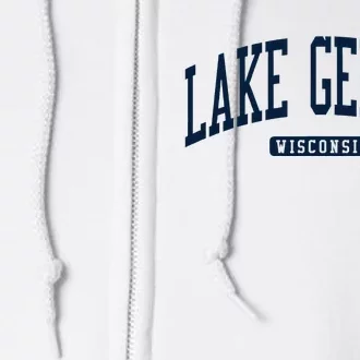 Lake Geneva Wisconsin Wi College University Style Full Zip Hoodie