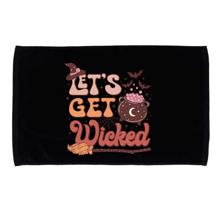 Lets Get Wicked Witches And Witchcraft Halloween Spooky Meaningful Gift Microfiber Hand Towel