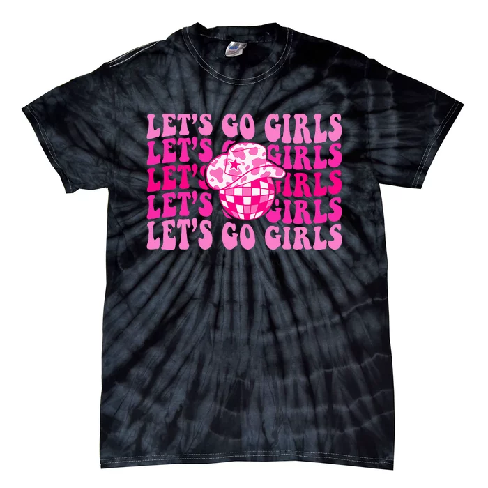 Lets Go Western Cowgirl Matching Bachelorette Party Tie-Dye T-Shirt