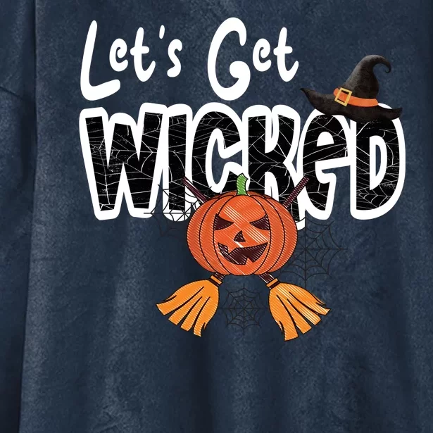 Lets Get Wicked Halloween Spooky Hooded Wearable Blanket