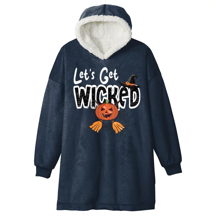 Lets Get Wicked Halloween Spooky Hooded Wearable Blanket