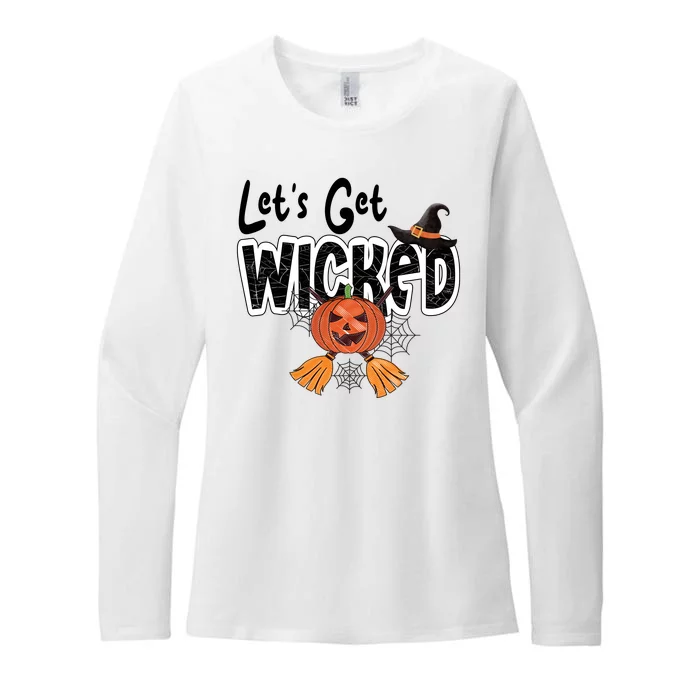 Lets Get Wicked Halloween Spooky Womens CVC Long Sleeve Shirt