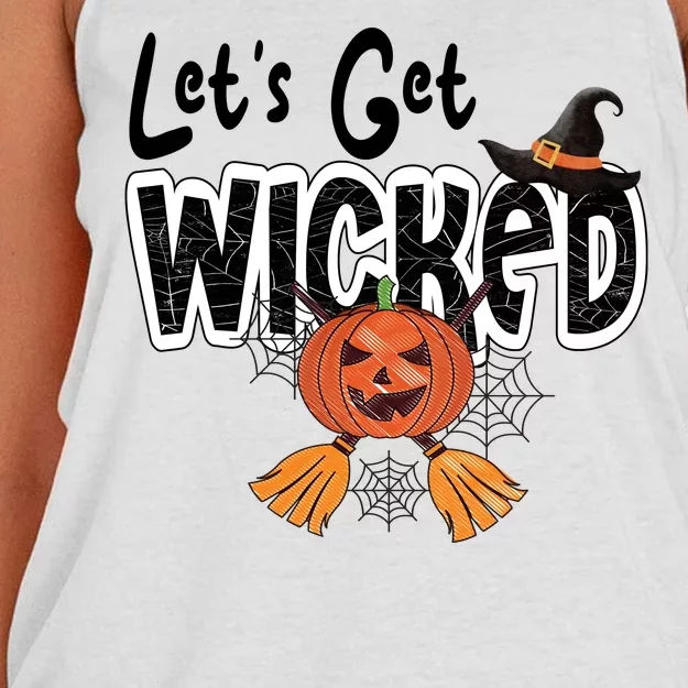 Lets Get Wicked Halloween Spooky Women's Knotted Racerback Tank