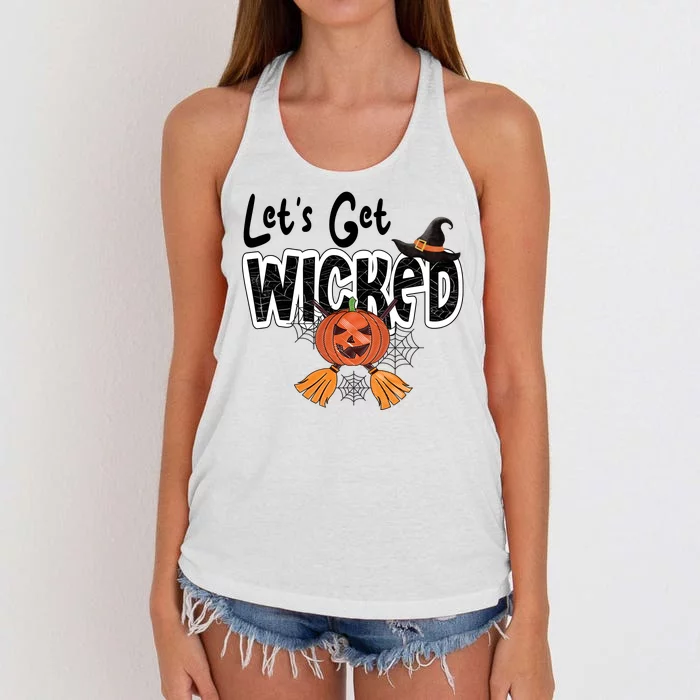 Lets Get Wicked Halloween Spooky Women's Knotted Racerback Tank