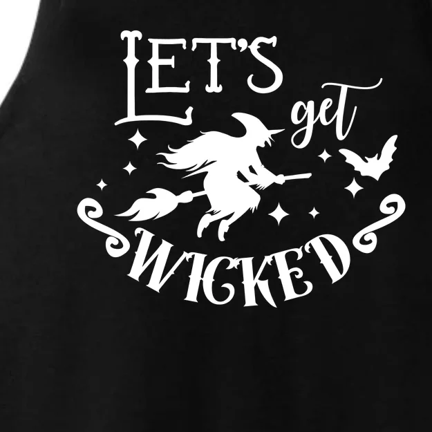 Lets Get Wicked Halloween Witch Funny Ladies Tri-Blend Wicking Tank