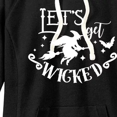 Lets Get Wicked Halloween Witch Funny Women's Fleece Hoodie