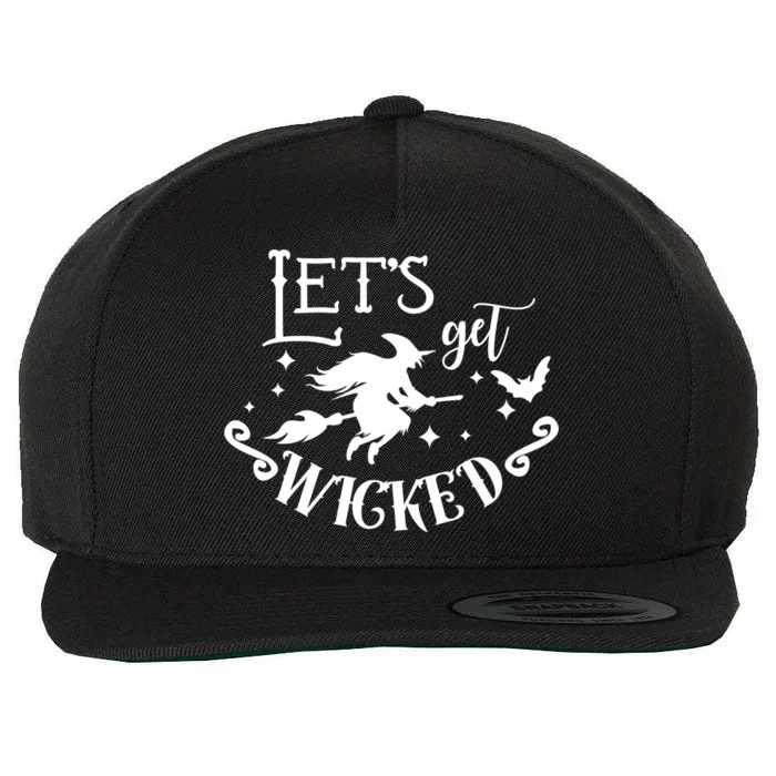 Lets Get Wicked Halloween Witch Funny Wool Snapback Cap