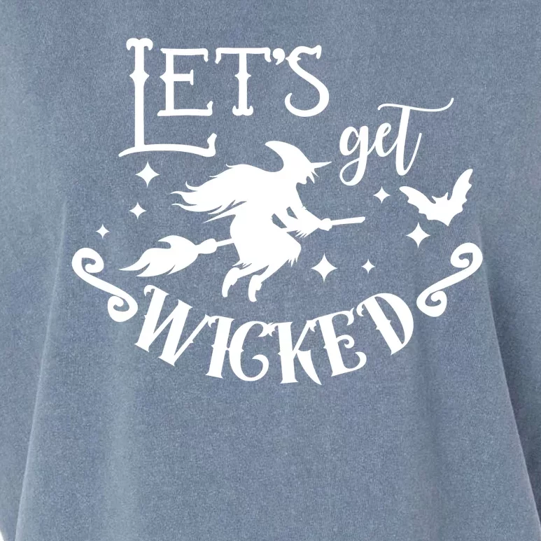 Lets Get Wicked Halloween Witch Funny Garment-Dyed Women's Muscle Tee