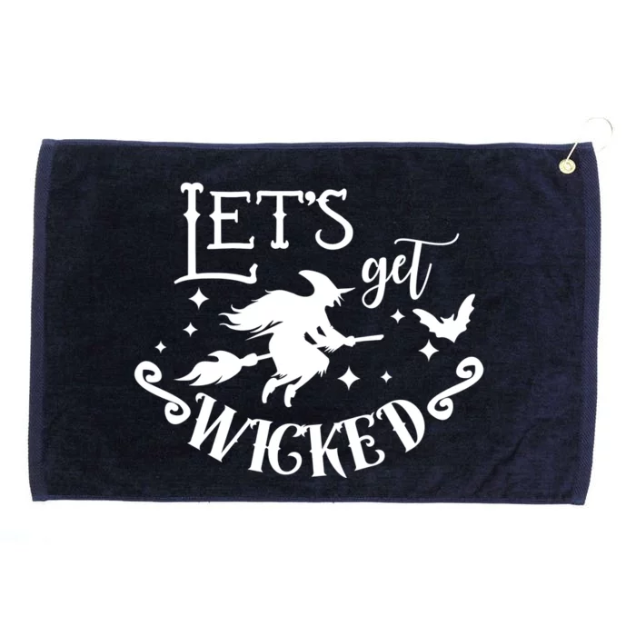 Lets Get Wicked Halloween Witch Funny Grommeted Golf Towel