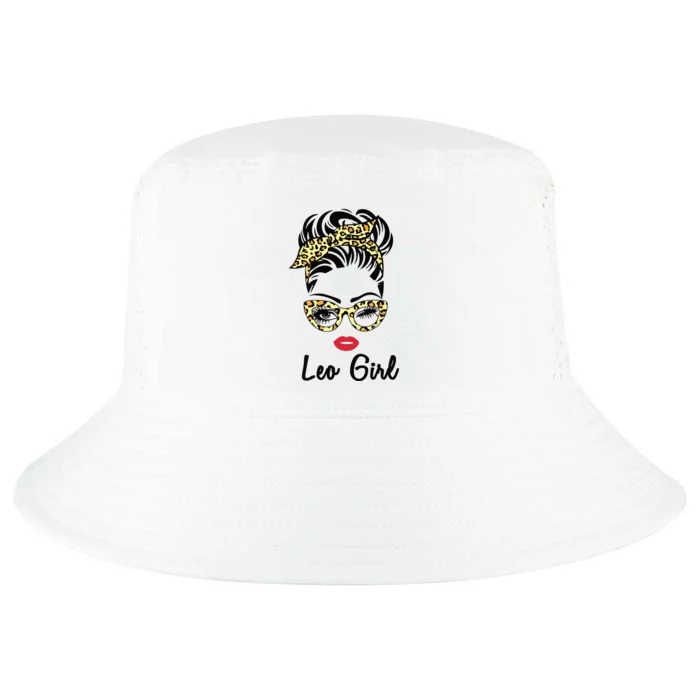 Leo Girl Woman Face Leopard Bandana Wink Eye July Girl Cool Comfort Performance Bucket Hat