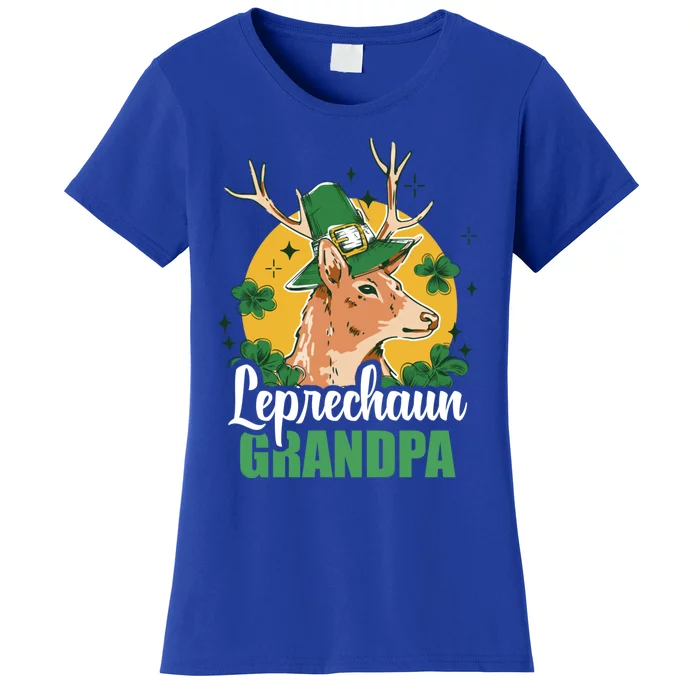 Leprechaun Grandpa With A Deer For St Patrick's Day Gift Women's T-Shirt