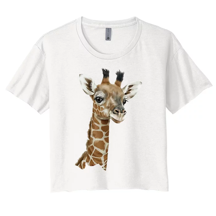 Love Giraffes Wo Giraffe Lovers Women's Crop Top Tee