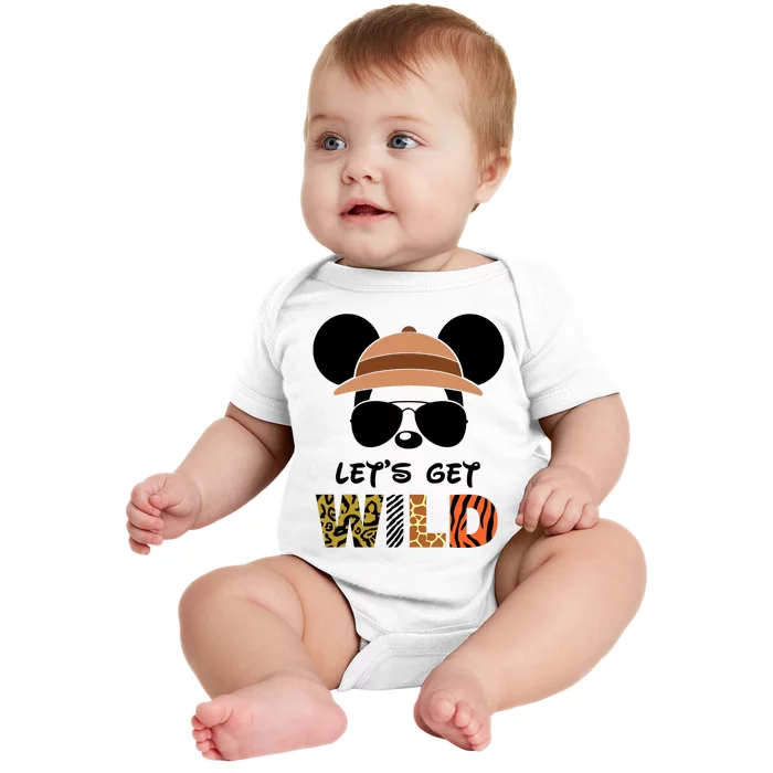 Lets Get Wild Safari Zoo Animal Kingdom Family Vacation Baby Bodysuit