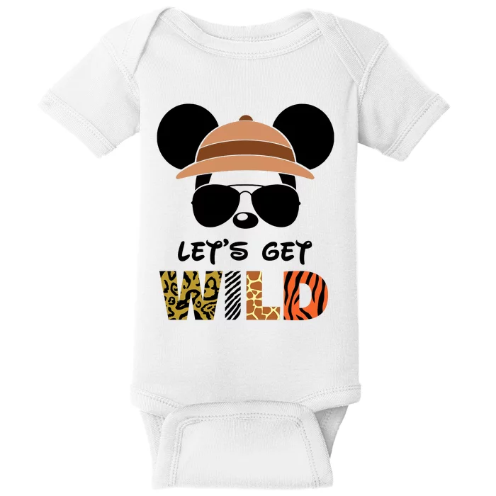 Lets Get Wild Safari Zoo Animal Kingdom Family Vacation Baby Bodysuit