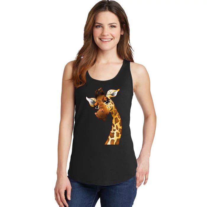 Love giraffe  wildlife giraffe Lovers Ladies Essential Tank